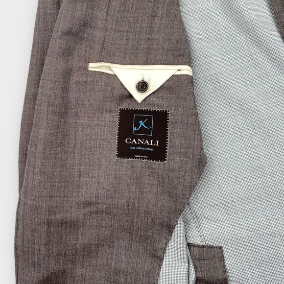 $1630 Canali KEI Collection Chore Blazer Jacket Mens 44R Unstructured Wool Brown - Picture 9 of 12